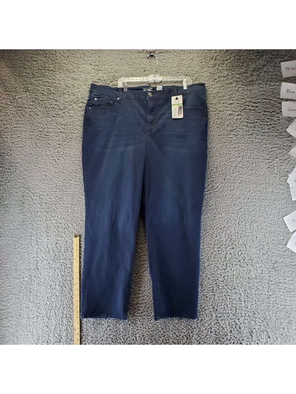 Terra & Sky Jeans Womens 26W Blue Straight High Rise Tummy Control Stretch *NWT*